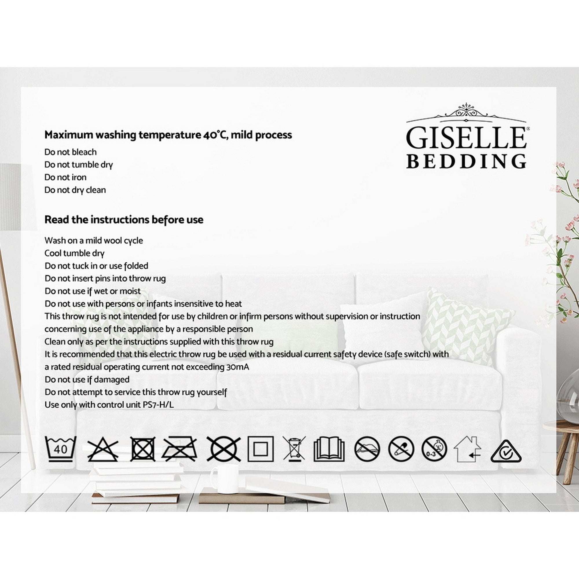 Giselle Bedding Heated Electric Throw Rug Fleece Sunggle Free Delivery