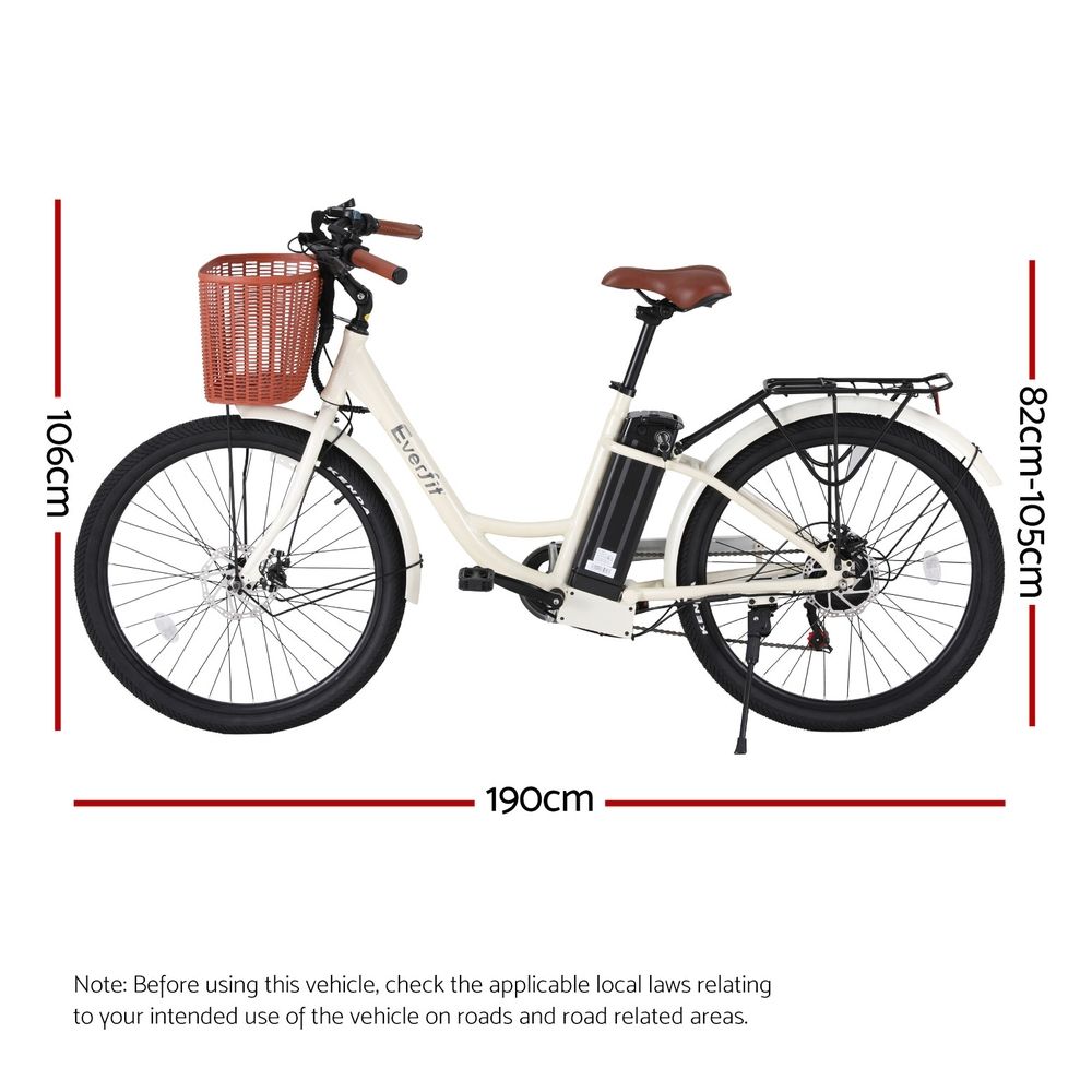 Everfit 26" Electric Bike City Bicycle eBike e-Bike Commuter w/ Battery WH