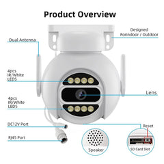 Smart Wifi Surveillance Camera With Dual-Light Night Vision And Two-Way Audio - White-1915196652403167234