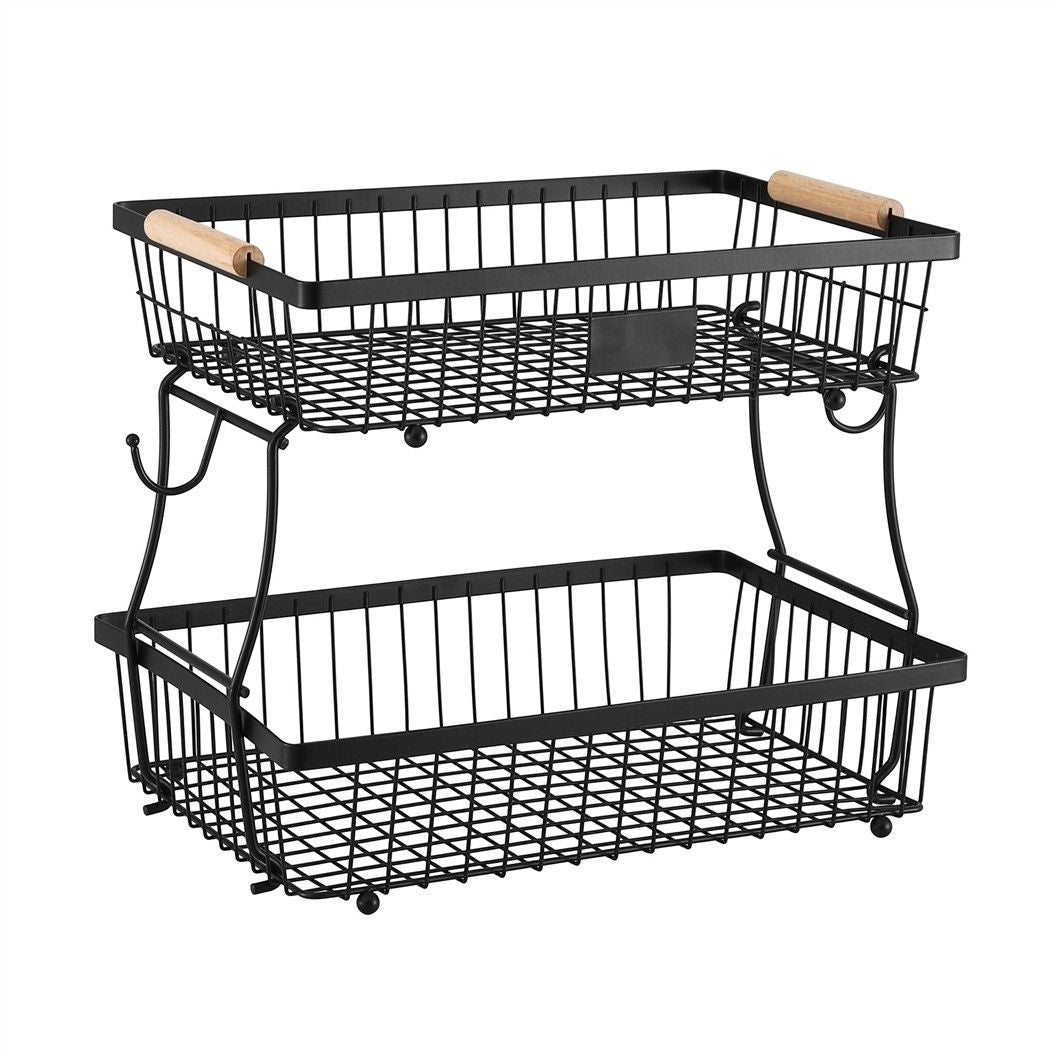 5-Star Chef 2 Tier Fruit Basket Bowl Detachable Kitchen Food Storage Stand
