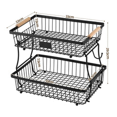 5-Star Chef 2 Tier Fruit Basket Bowl Detachable Kitchen Food Storage Stand