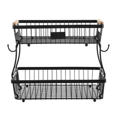 5-Star Chef 2 Tier Fruit Basket Bowl Detachable Kitchen Food Storage Stand