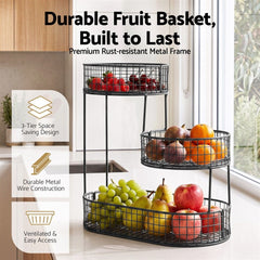 5-Star Chef Fruit Basket Bowl Space Saving Kitchen Food Storage Organiser