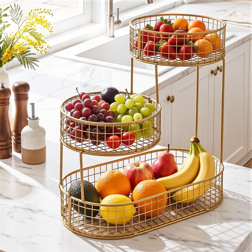 5-Star Chef Fruit Basket Bowl Space Saving Kitchen Food Storage Organiser