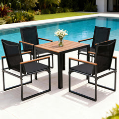 Gardeon 5 Piece Outdoor Dining Set Table and Chairs Patio Garden Furniture Bistro Set
