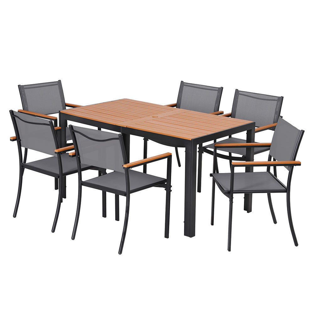 Gardeon 7PCS Outdoor Dining Set Table and Chairs Patio Garden Furniture Bistro