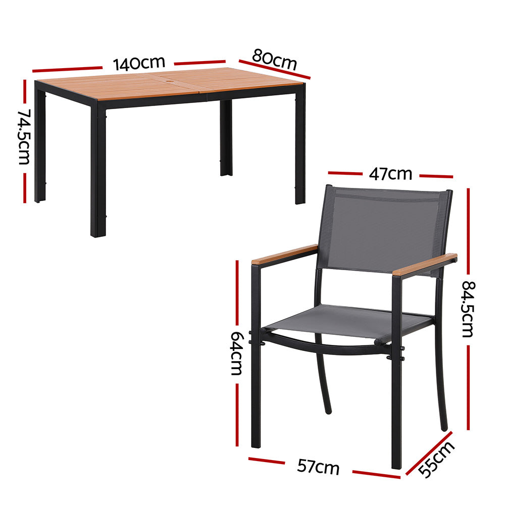 Gardeon 7PCS Outdoor Dining Set Table and Chairs Patio Garden Furniture Bistro