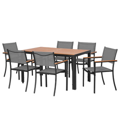 Gardeon 7PCS Outdoor Dining Set Table and Chairs Patio Garden Furniture Bistro