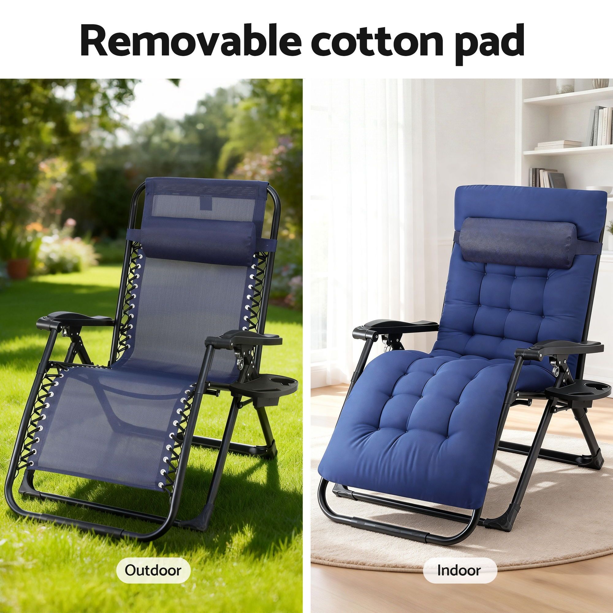 Gardeon Sun Lounge Lounger Folding Camping Zero Gravity Chair Outdoor Furniture