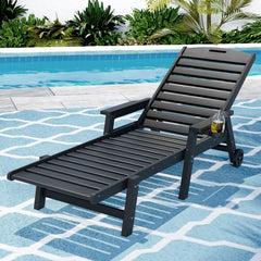 Gardeon Sun Lounge Lounger Beach Chair HDPE Patio Outdoor Furniture with Wheels
