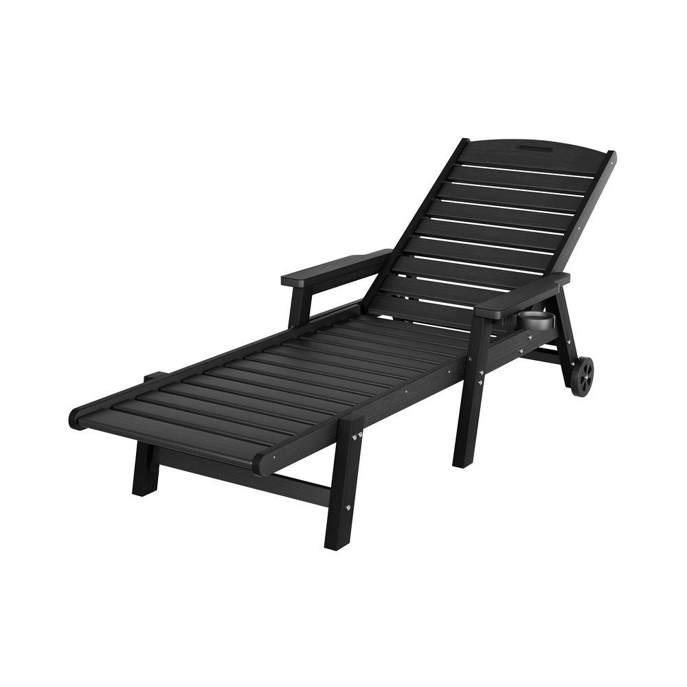 Gardeon Sun Lounge Lounger Beach Chair HDPE Patio Outdoor Furniture with Wheels