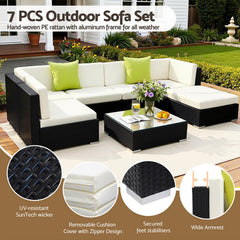 Gardeon 7-Piece Outdoor Sofa Set Wicker Couch Lounge Setting Cover