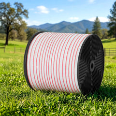 Giantz Electric Fence Tape Polytape 400M Electric Fence Wire Red White
