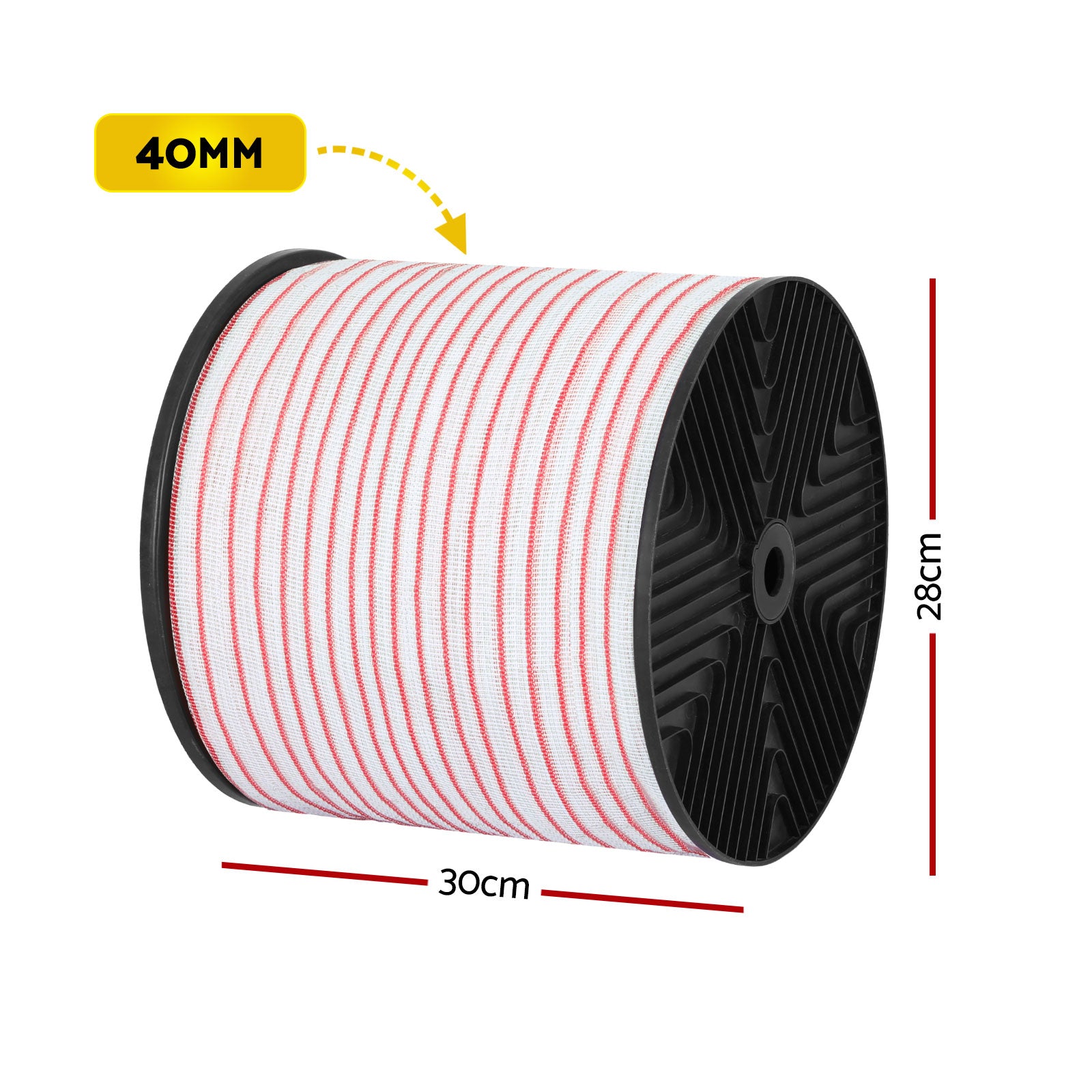 Giantz Electric Fence Tape Polytape 400M Electric Fence Wire Red White