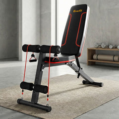 Everfit Weight Bench Adjustable FID Bench Press Home Gym 150kg Capacity