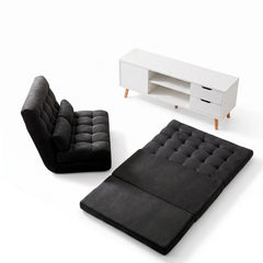 Artiss Sofa Bed Adjustable Floor Chair & TV Unit 120cm Entertainment Cabinet Set
