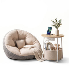Artiss Floor Lounge and Coffee Table w/ Charging Station Set