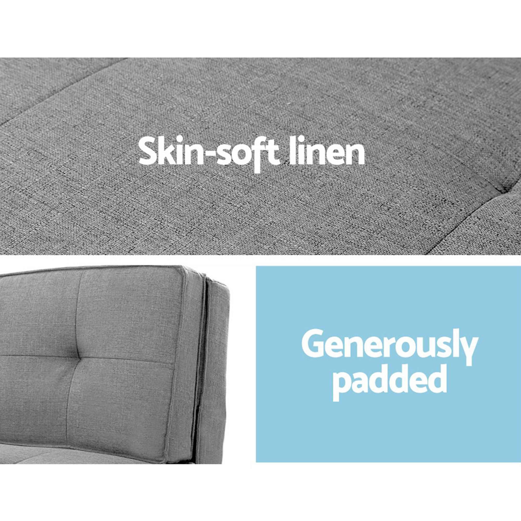 Artiss Single Sofa Bed and Side Table Set, Adjustable Recliner Narrow End Table