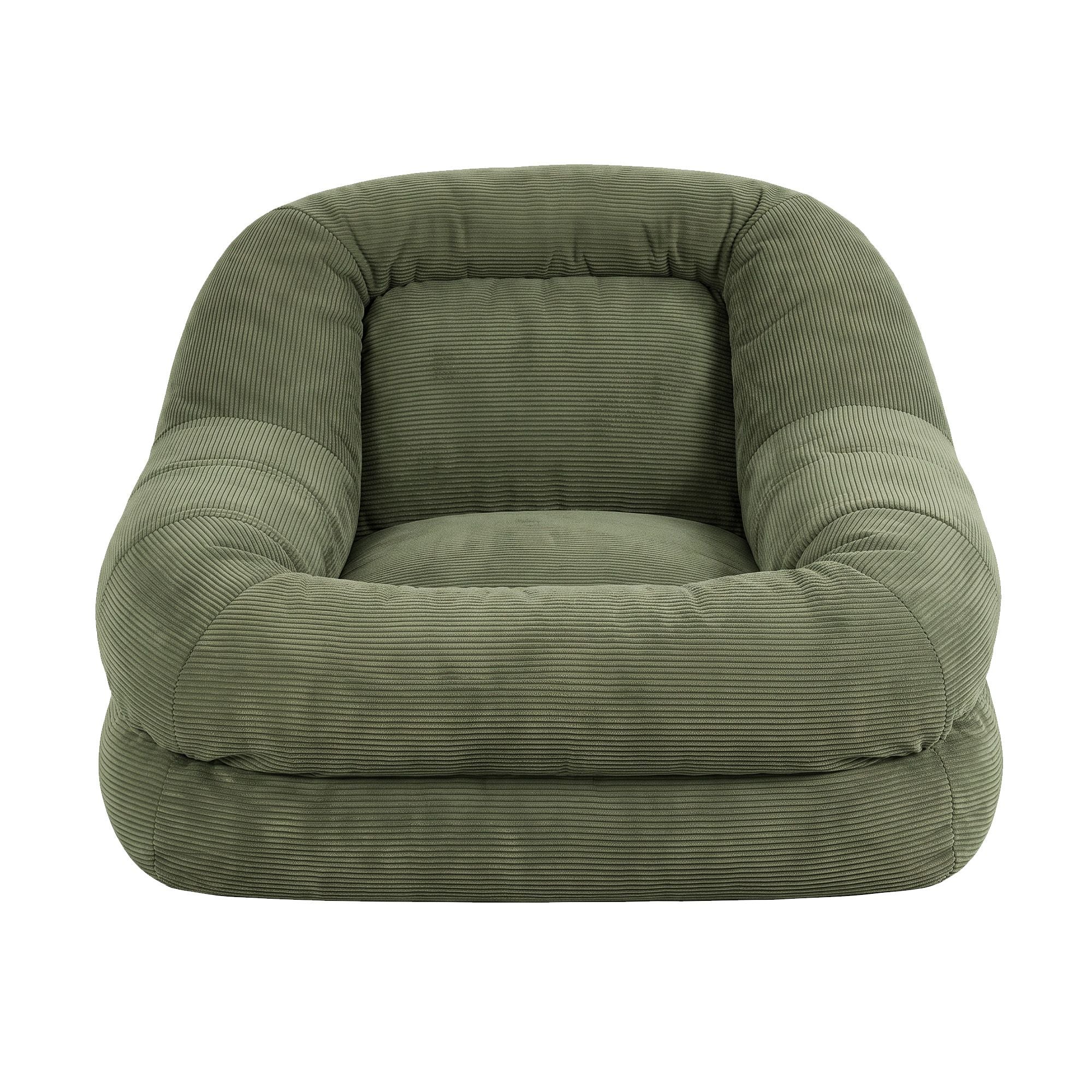 Artiss Armchair Floor Chair Couch Recliner 1 Seater Cloud Chaise Lounge Corduroy Green