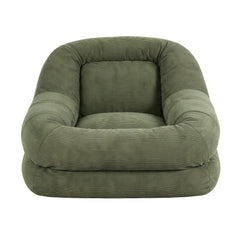 Artiss Armchair Floor Chair Couch Recliner 1 Seater Cloud Chaise Lounge Corduroy Green