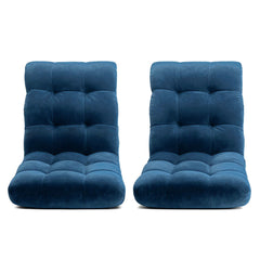 Artiss 2 Piece Floor Lounge Sofa Bed Flannel Fabric Navy
