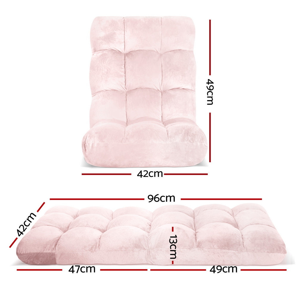 Artiss Floor Lounge Sofa Bed Flannel Fabric Free Delivery