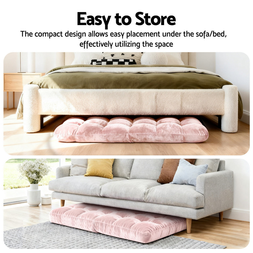 Artiss Floor Lounge Sofa Bed Flannel Fabric Free Delivery
