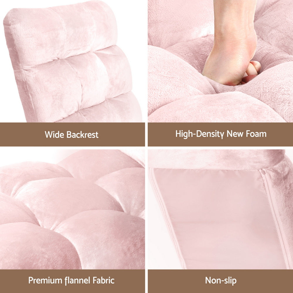 Artiss Floor Lounge Sofa Bed Flannel Fabric Free Delivery