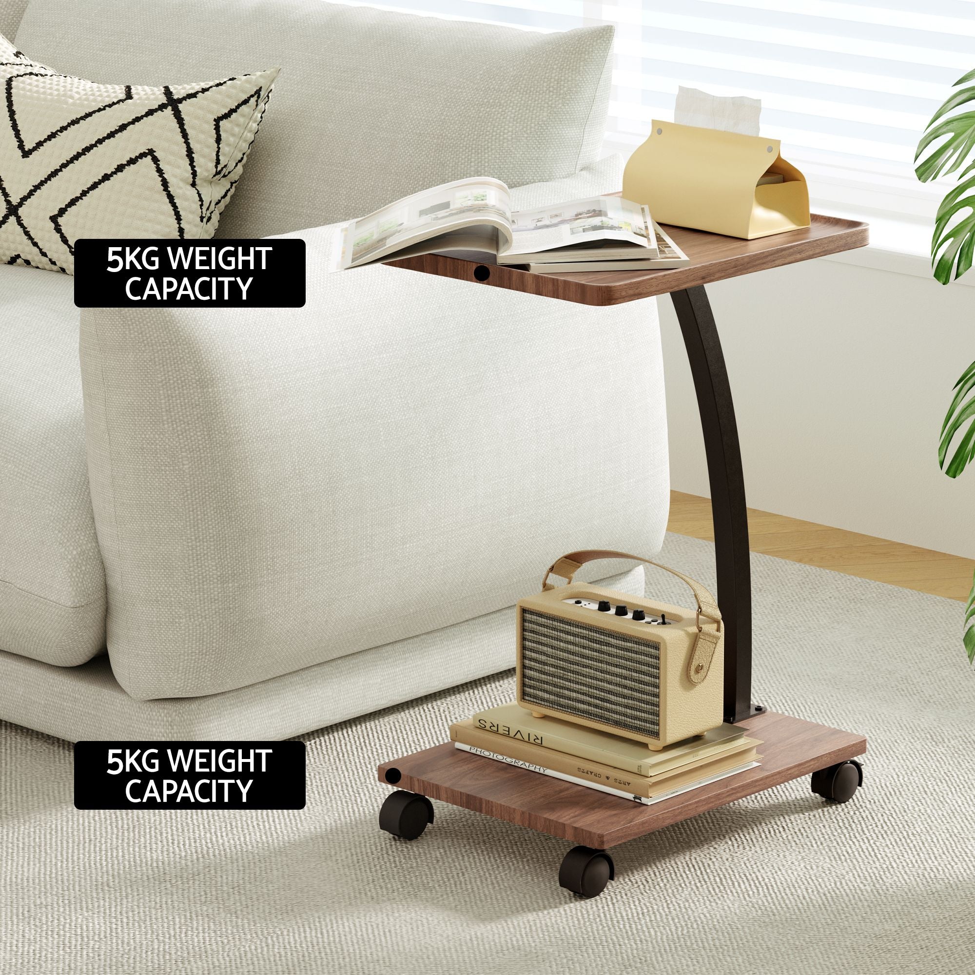 Artiss Floor Lounge 360° Swivel Foldable Sofa Chair and Side Table with Castors Set