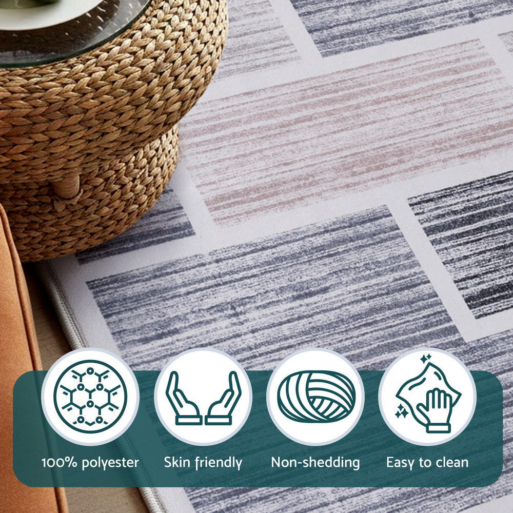 Artiss Floor Rug 50X80cm Doormat Soft Velvet Non-Slip Bath Mat Small Modern - Free Delivery