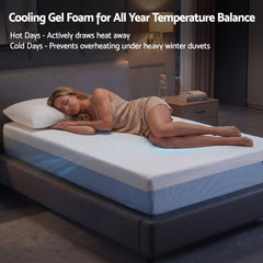 Giselle 22cm Cooling Gel Memory Foam Mattress Single Medium Firm