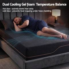 Giselle King Single Cooling Memory Foam Mattress Medium Firm with Gel Comfort 30cm