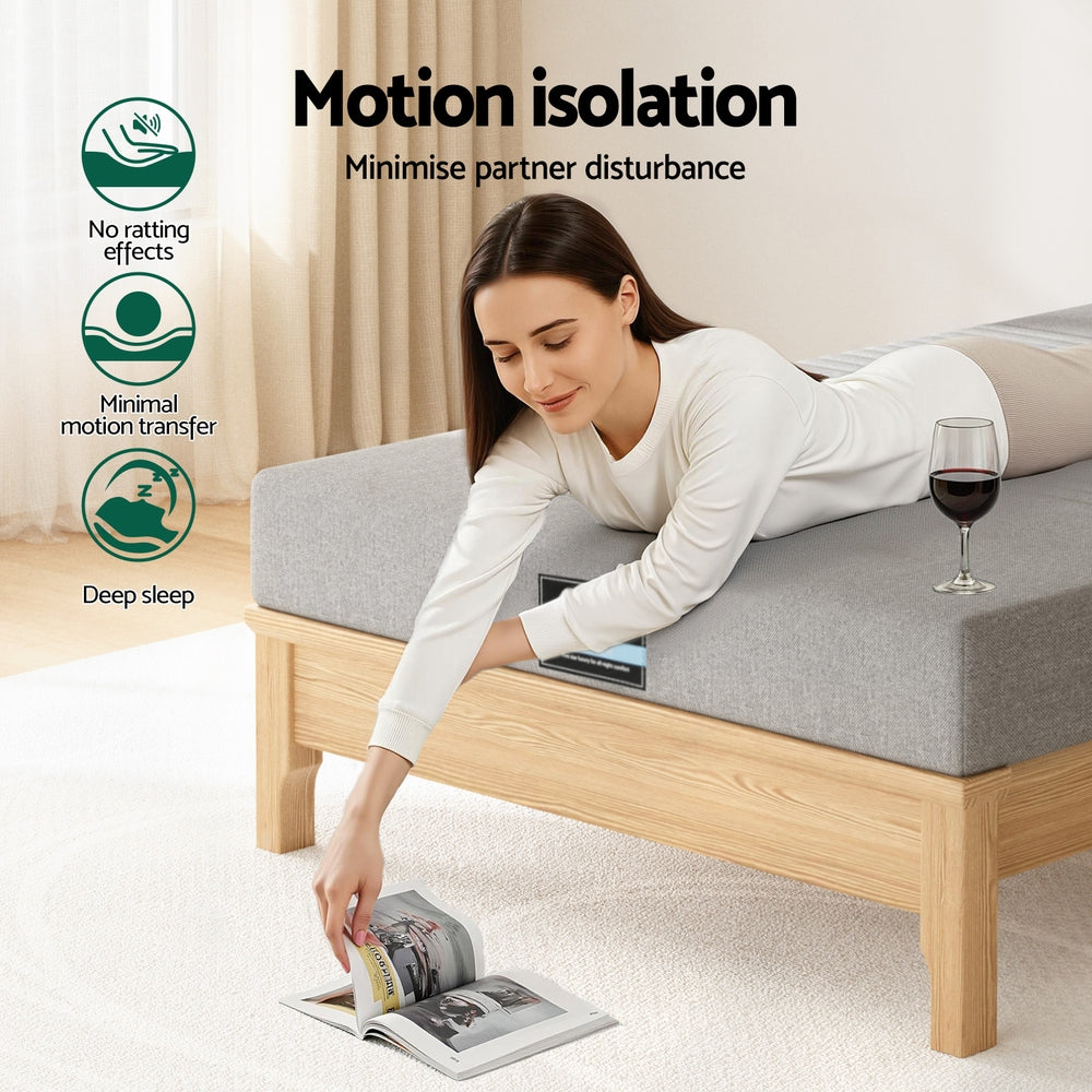 Giselle Bedding Cool Gel Memory Foam Mattress Charcoal 7-Zone Washable Bamboo Cover 15cm Single