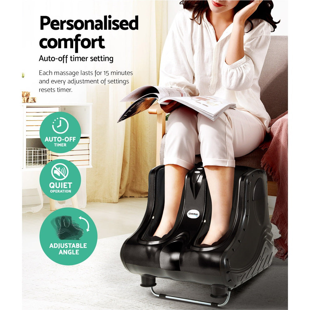 Livemor Foot Massager Massagers Shiatsu Electric Roller Ankle Calf Leg Kneading
