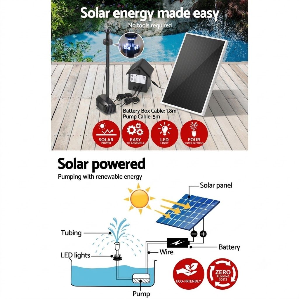 Gardeon Solar Pond Pump Submersible Water Fountain Free Delivery