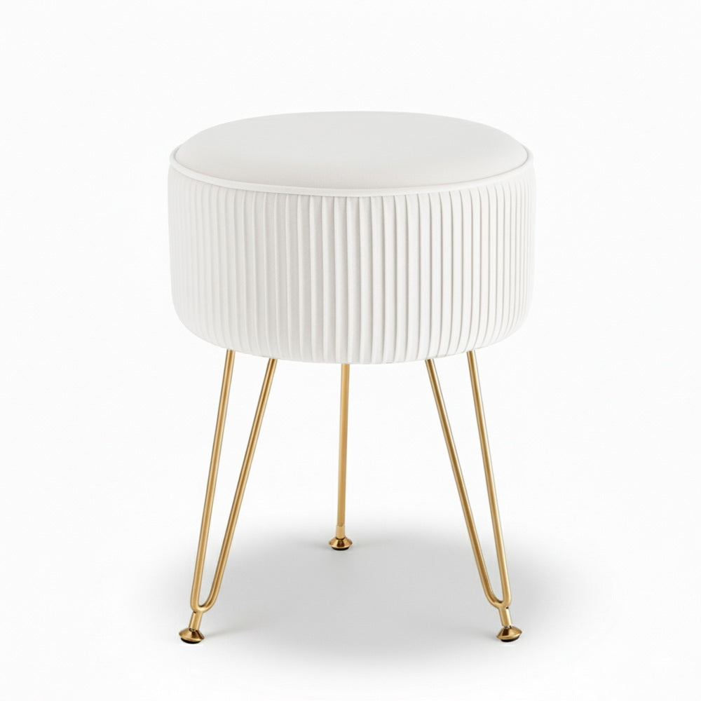 Artiss Ottoman Foot Stool Vanity Velvet Round Free Delivery