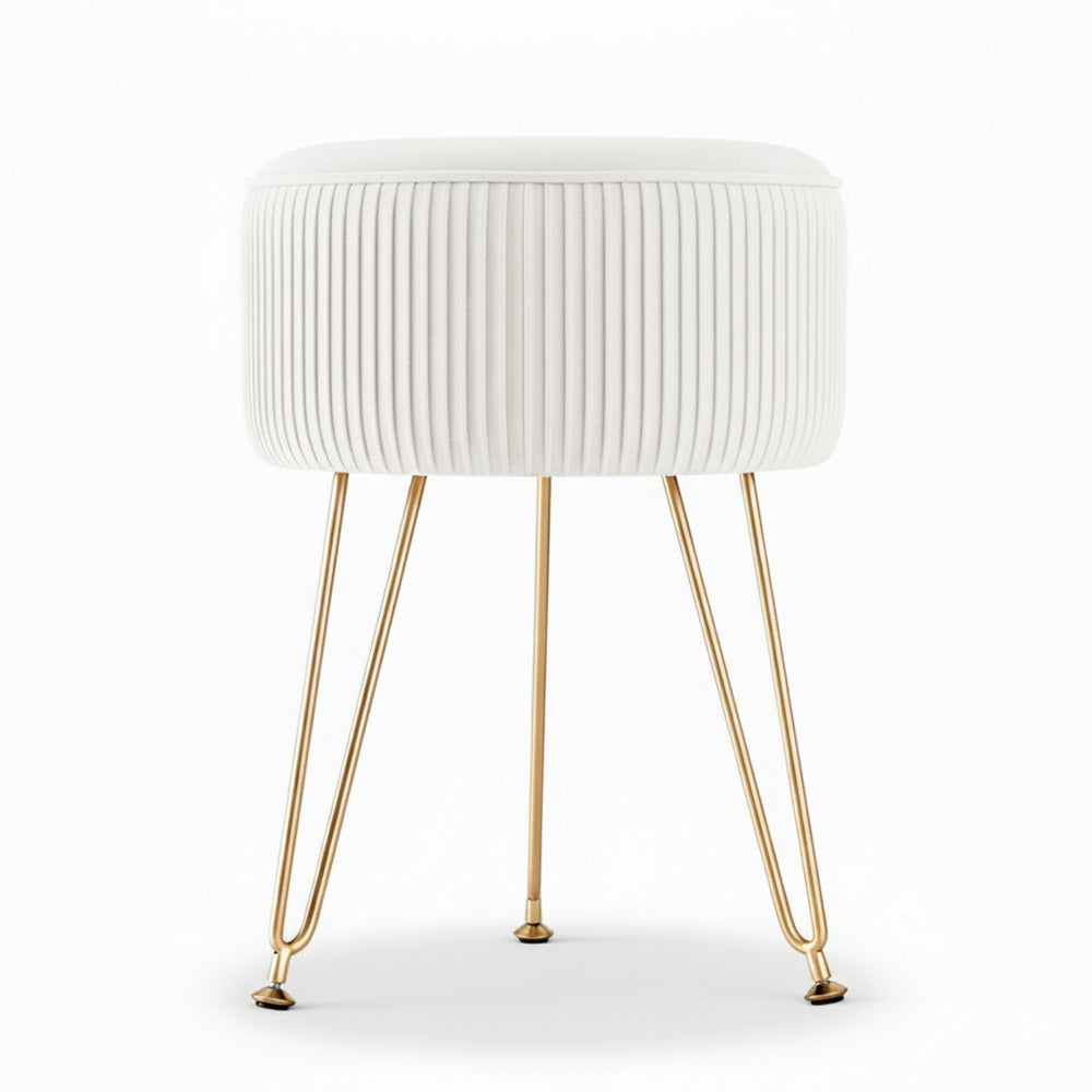 Artiss Ottoman Foot Stool Vanity Velvet Round Free Delivery