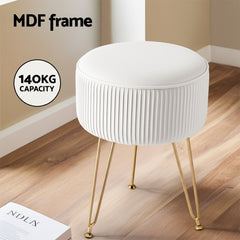 Artiss Ottoman Foot Stool Vanity Velvet Round Free Delivery