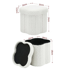 Artiss Storage Ottoman Foot Stool Foldable White - Free Delivery