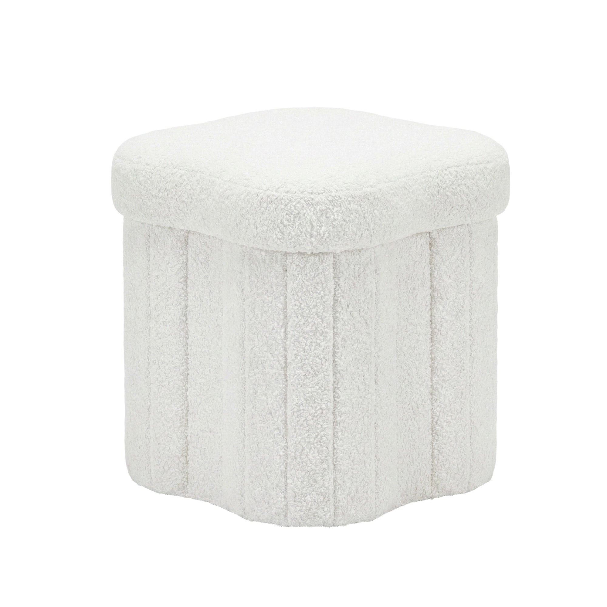 Artiss Storage Ottoman Foot Stool Foldable White - Free Delivery