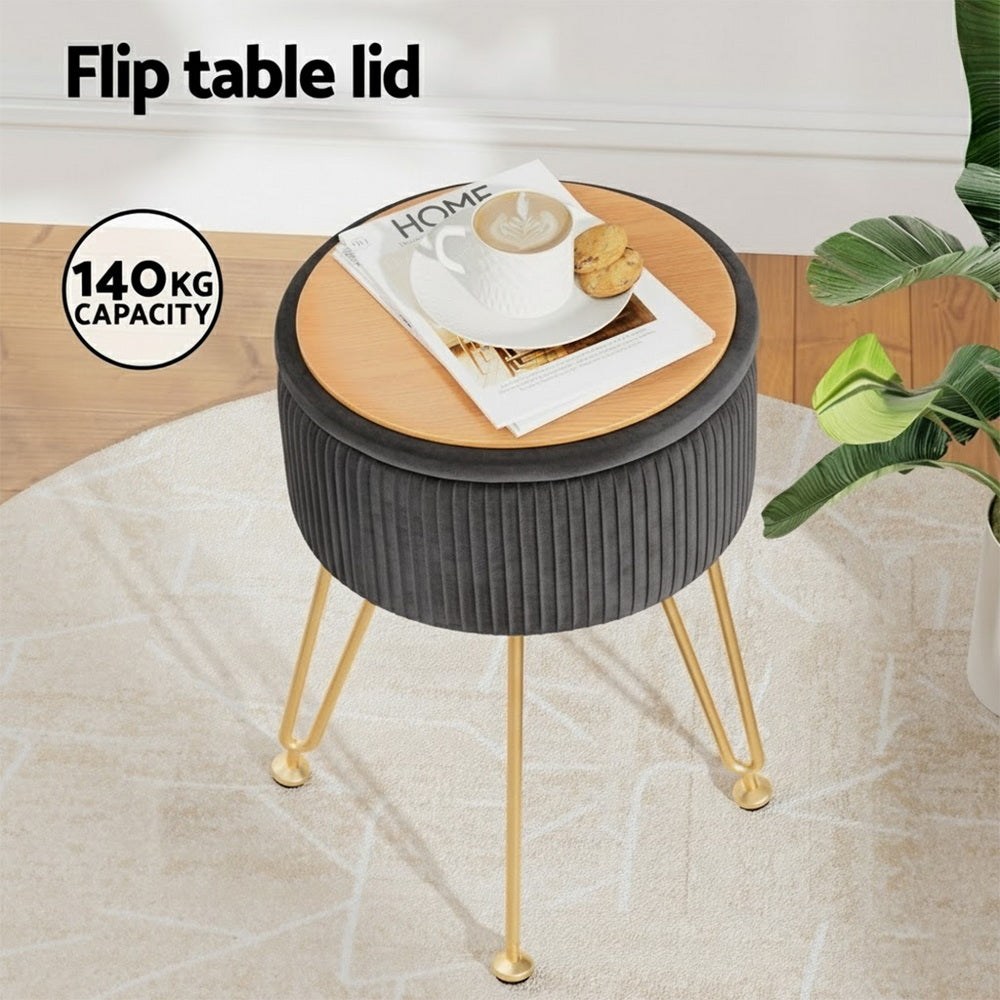 Artiss Ottoman Storage Foot Stool Vanity Velvet Free Delivery
