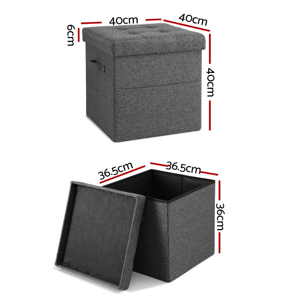 Artiss Storage Ottoman Rest Foot Stool Foldable Free Delivery