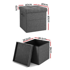 Artiss Storage Ottoman Rest Foot Stool Foldable Free Delivery