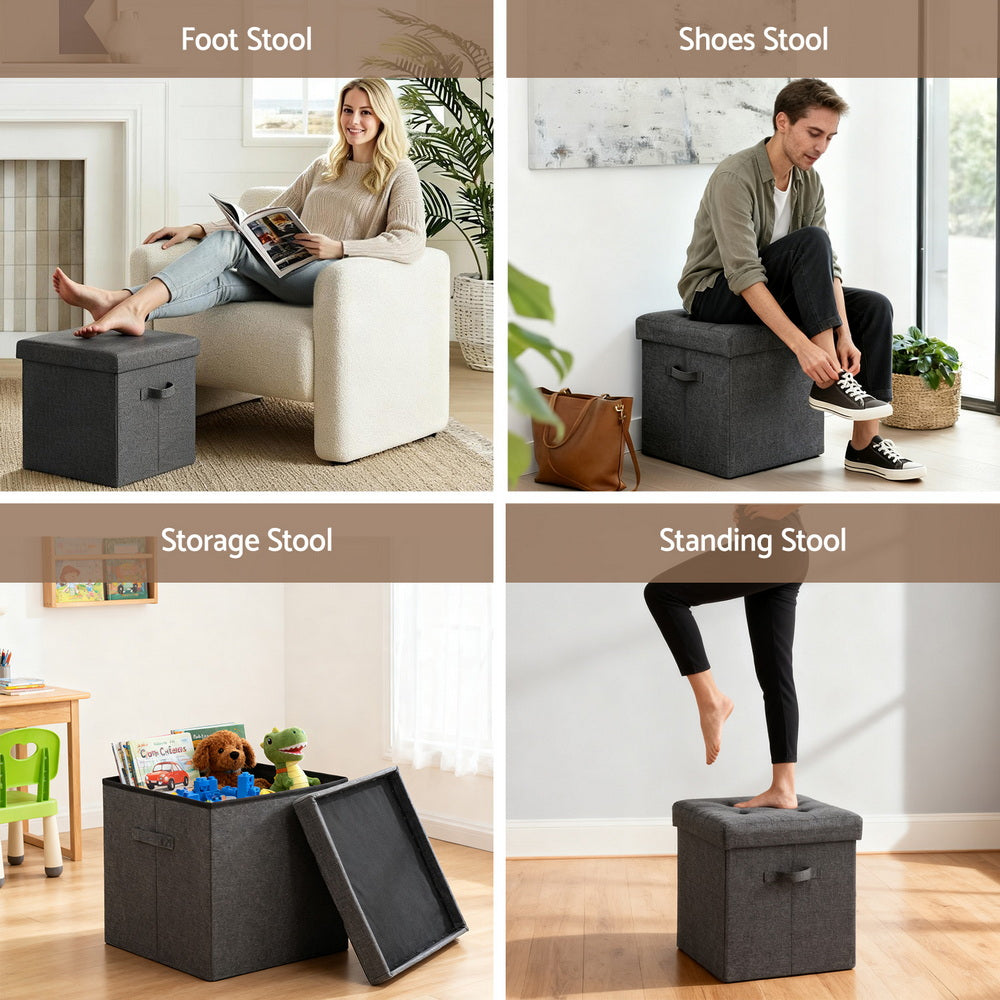 Artiss Storage Ottoman Rest Foot Stool Foldable Free Delivery