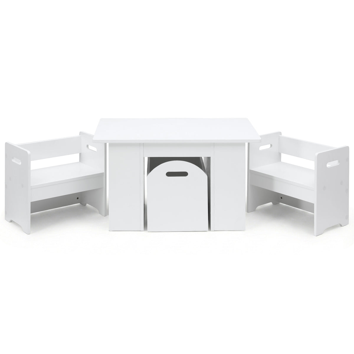 Keezi 3 Piece Kids Table and Chairs Set Storage Toys Play Activity Desk