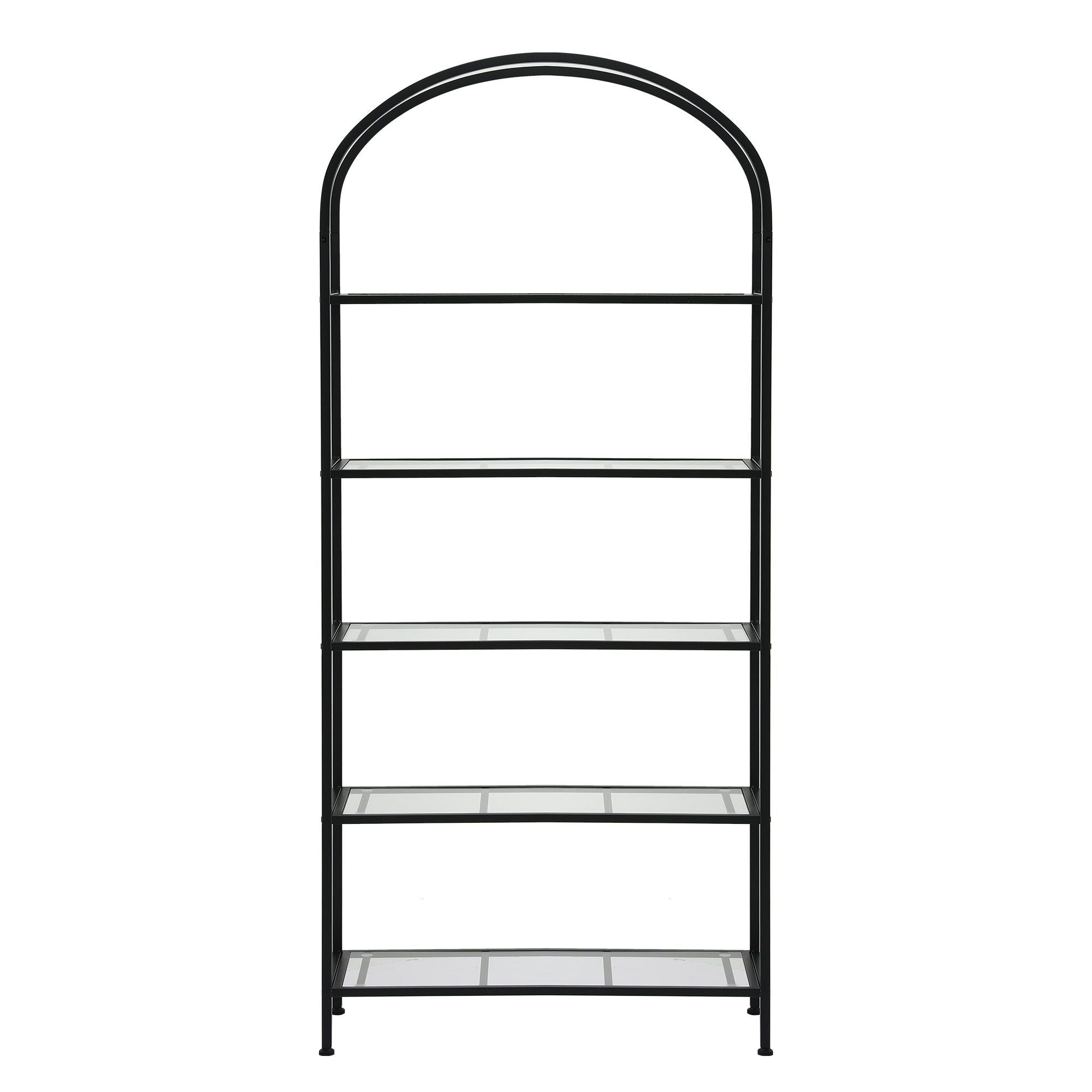 Artiss 5 Tiers Bookshelf Industrial Etagere Bookcase Display Shelf Black