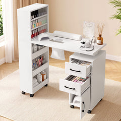 Artiss Manicure Table Nail Desk with Built-in Dust Collector Beauty Salon
