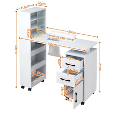 Artiss Manicure Table Nail Desk with Built-in Dust Collector Beauty Salon