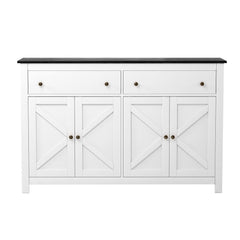 Artiss Buffet Sideboard Storage Cabinet Kitchen Cupboard 2 Drawers 140CM Black