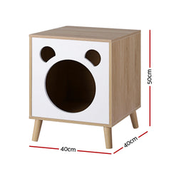 Artiss Cat Nest Bedside Table Solid Wood